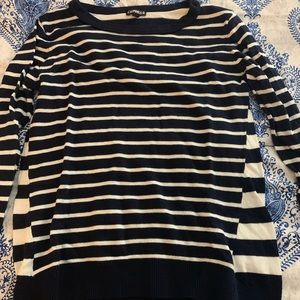 Blue and white striped Express women’s sweater